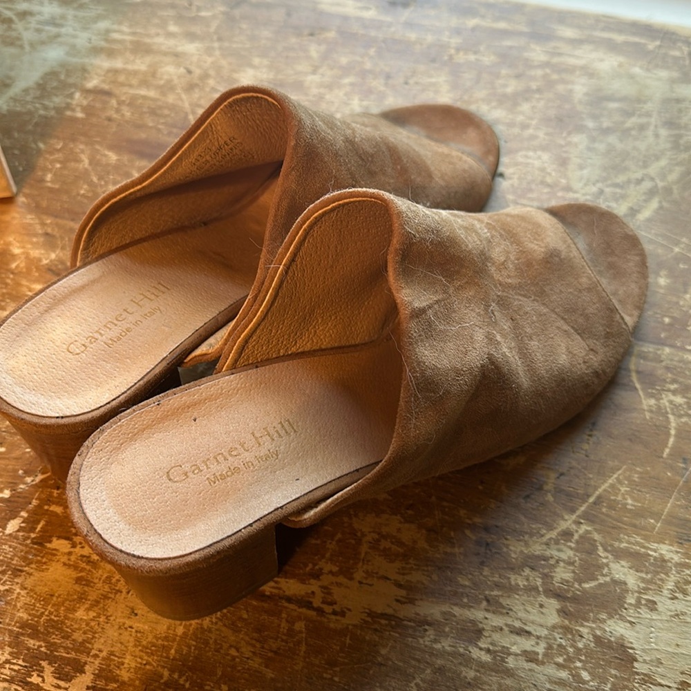 Garnet Hill suede clogs